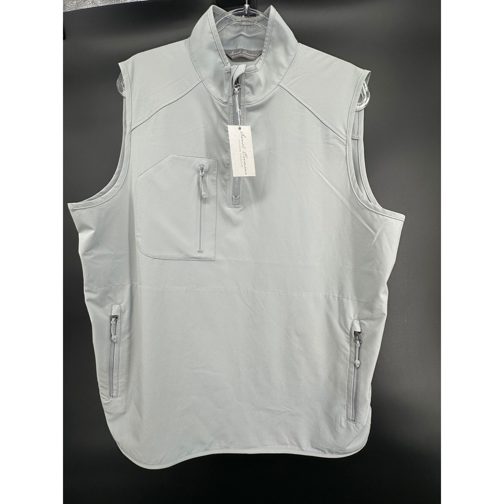 Daniel Cremieux Signature Collection Performance Golf Vest Quarter Zip Gray Sz L